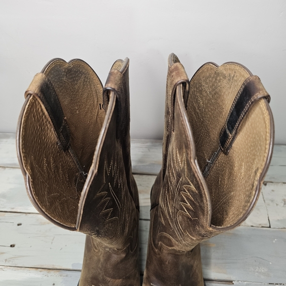Ariat | Heritage R Toe Westerm Cowgirl Boots In Distressed Brown Size 10 B - Picture 10 of 11